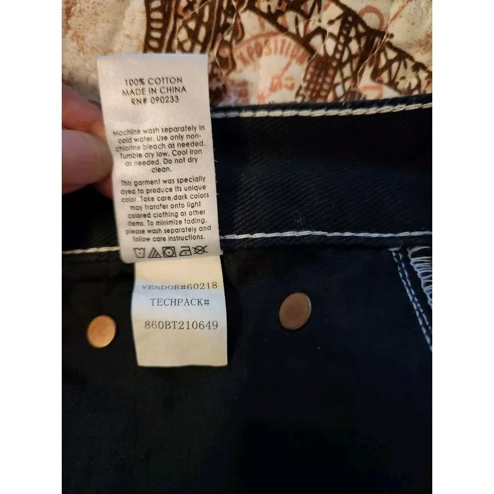 PACSUN Dad Fit Jeans Womens Black Denim High Rise Straight Leg Cotton Size‎ 25